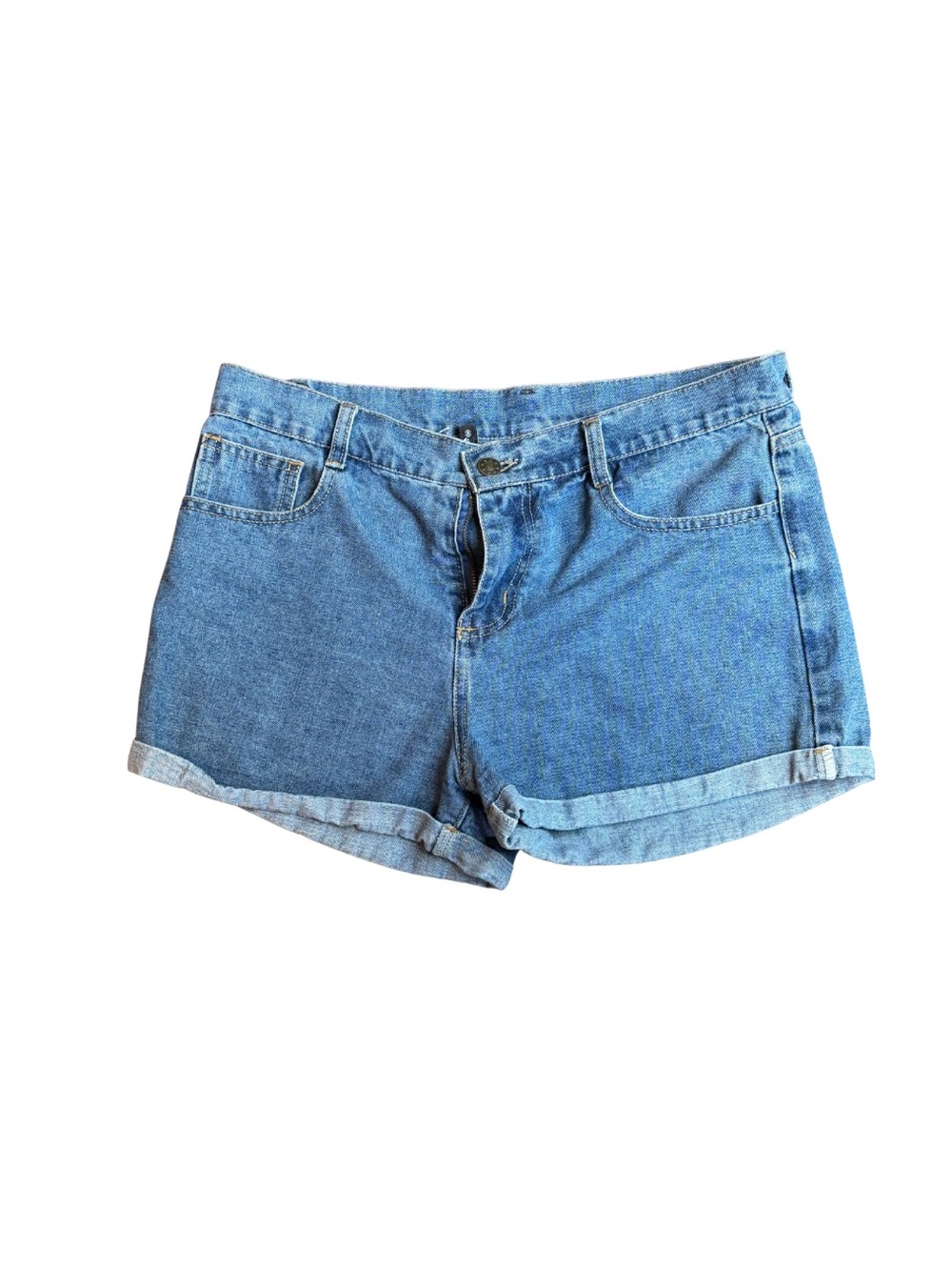 Classic High-Rise Blue Denim Women's Shorts
